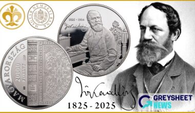 enlarged image for Hungary. New silver proof coins honour prominent author of Hungarian literature.