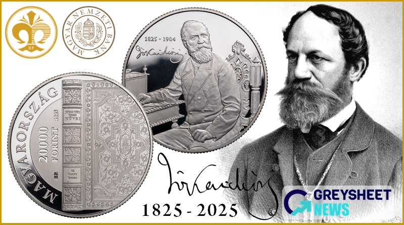 enlarged image for Hungary. New silver proof coins honour prominent author of Hungarian literature.