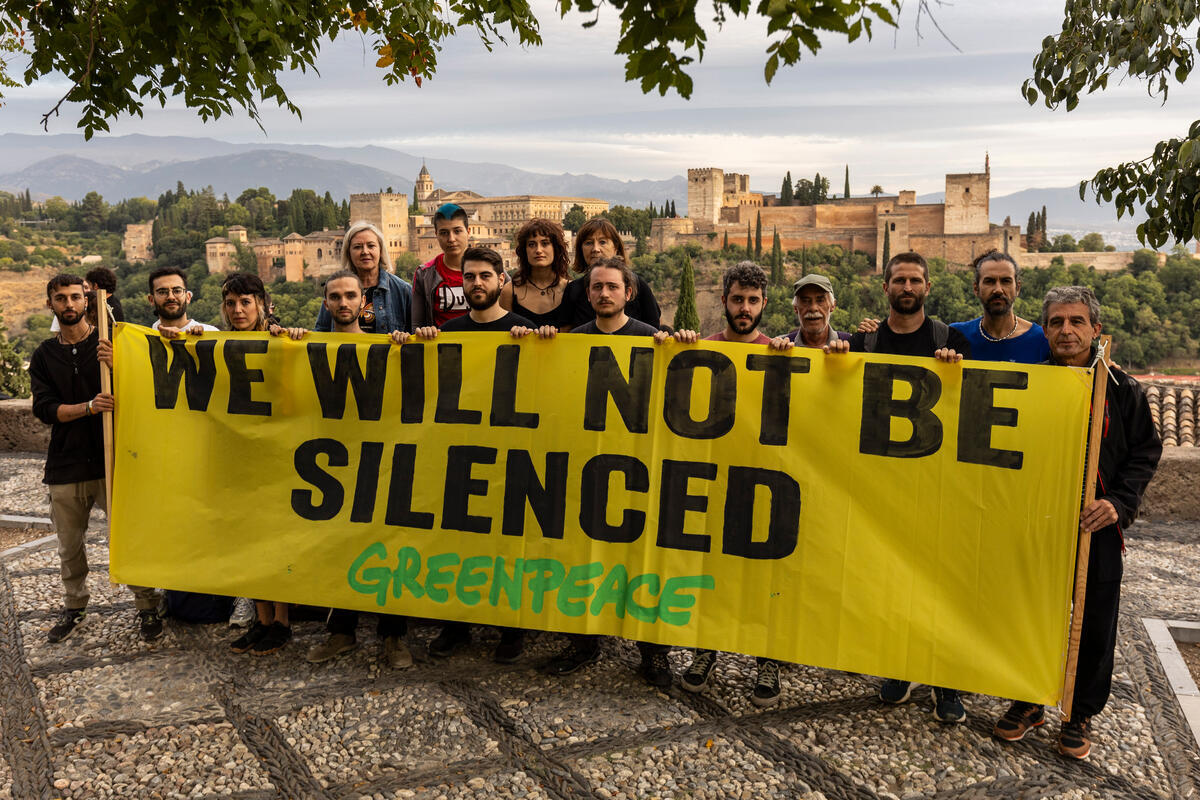 Global Week of Action: Solidarity against Energy Transfer's Lawsuit in Granada (Spain). © Greenpeace / Pablo Blazquez