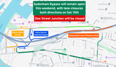 Sydenham Bypass open this weekend - Saturday 15th Lane Closures & Dee Street junction closed.