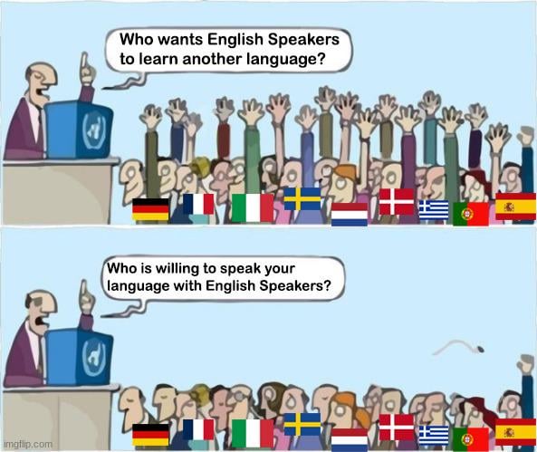 Pedro is always willing to speak at me in Spanish
