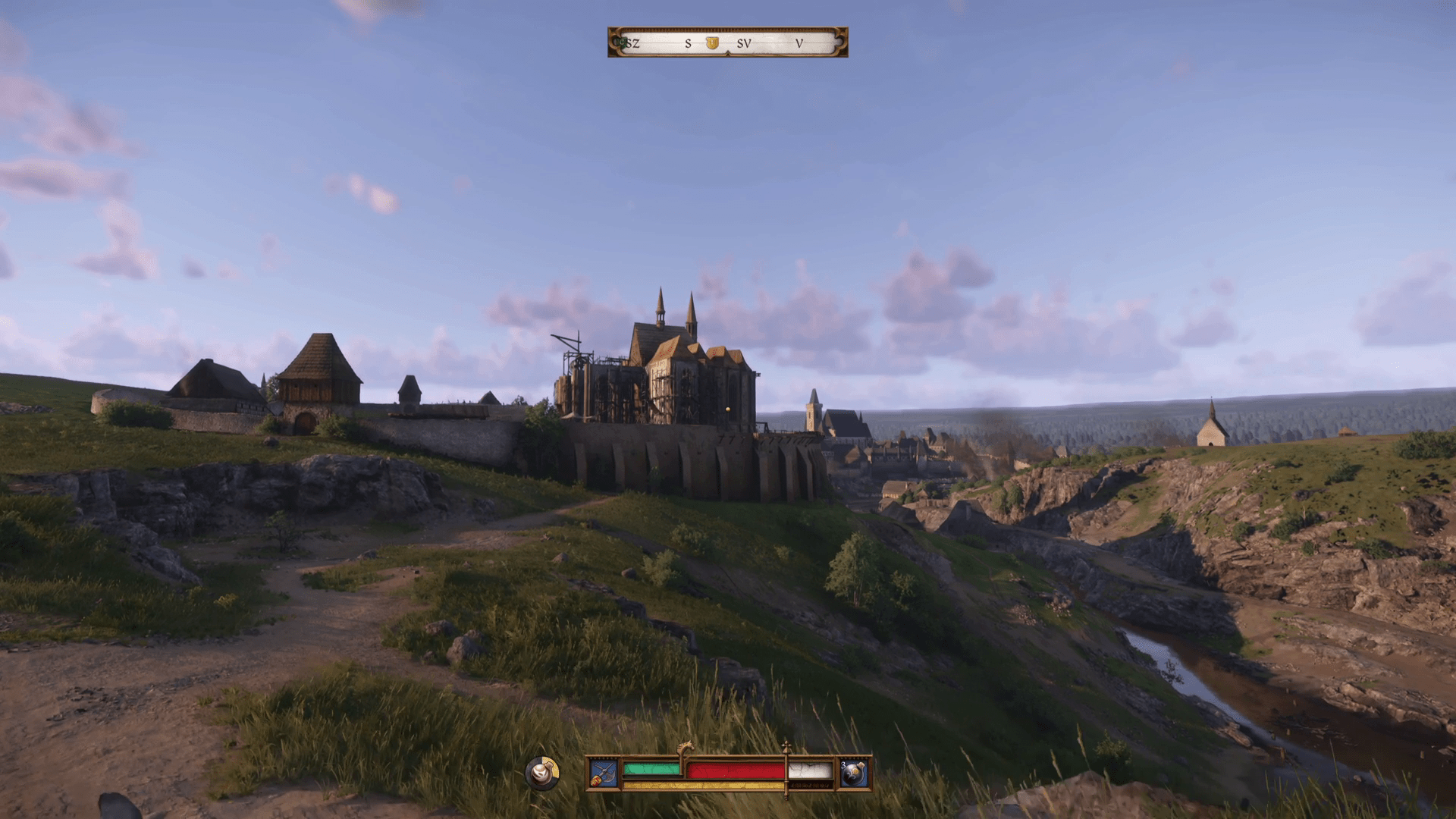 Rozestavěný chrám sv. Barbory ve videohře Kingdom Come: Deliverance II
