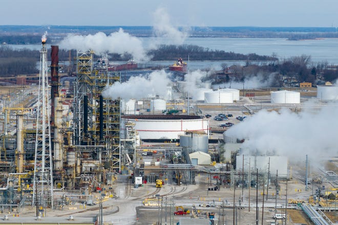 The Cenovus Toledo Refinery in Oregon, Ohio is built to refine heavy Canadian crude oil for production of gasoline, diesel fuel and jet fuel. It is owned by Calgary, Alberta-based petroleum giant Cenovus Energy Inc.