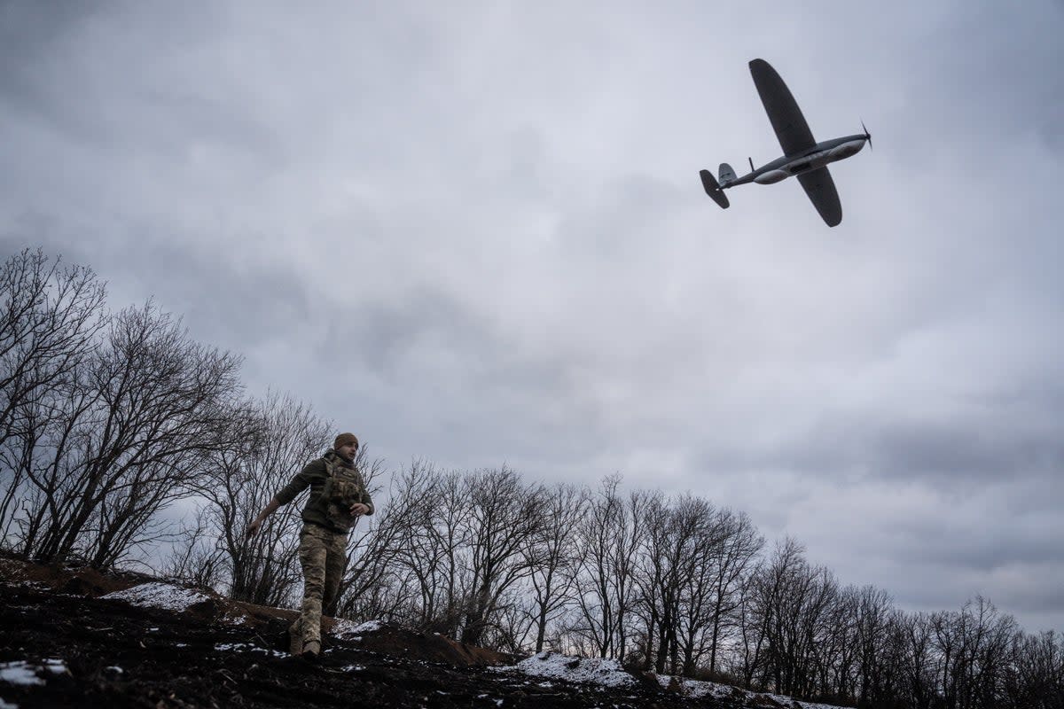 Ukrainian servicemen operate a reconnaissance drone in the area of Pokrovsk, Ukraine (Anadolu via Getty Images)