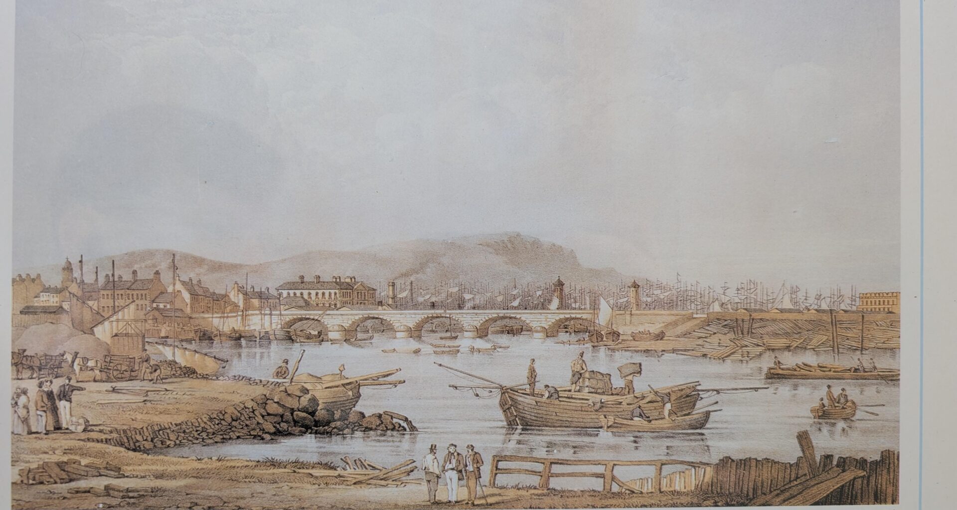 Belfast from St John's Church - 1858 - Lithograph(approximately where the Waterfront is now.)