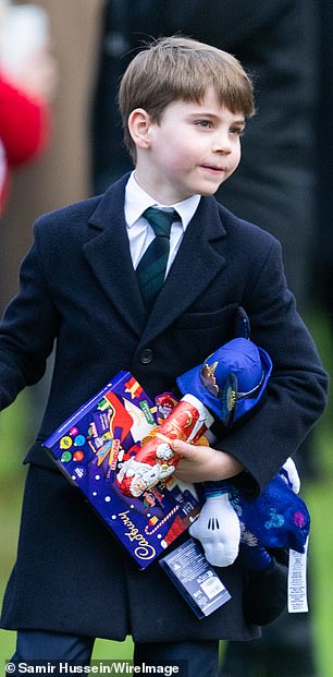 Louis enjoys meeting those lining the path to St Mary Magdelene Church on Christmas Day