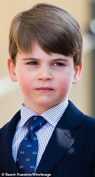 Louis attends the Easter Mattins Service at Windsor Castle in 2023