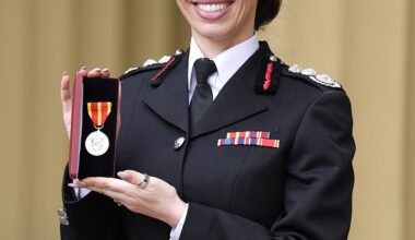 Dr. Sabrina Cohen-Hatton after receiving the King's Fire Medal at an Investiture ceremony at Buckingham Palace