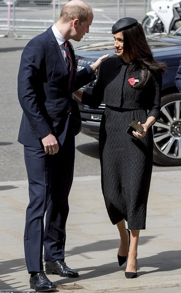 Both Meghan Markle and Prince Harry have insisted that Prince William and his wife, the Princess of Wales , found the Duchess of Sussex 's love of hugging 'jarring'. Pictured, Prince William and Meghan Markle in April 2018 in London