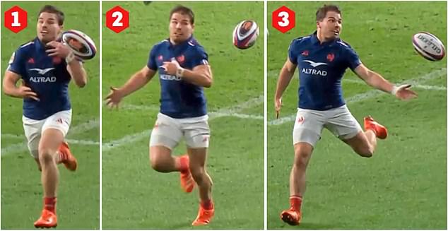 France scrum-half Dupont looked certain to score during the first half, only to drop a pass