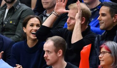 Prince Harry takes part in the 'Moose Cam' at the 2025 Invictus Games in Vancouver yesterday
