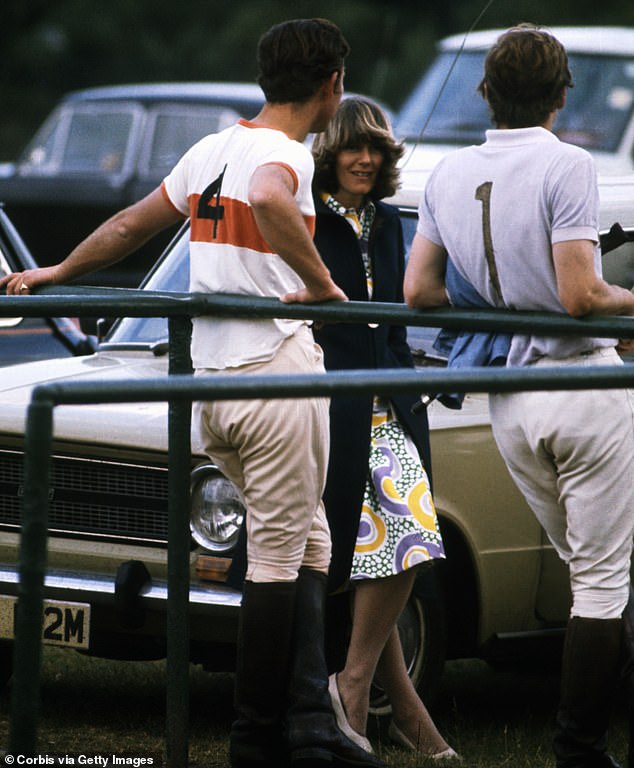Prince Charles, with the summer off from the Royal Navy after leaving Cambridge University, seen chatting to Camilla Shand at the polo in 1972