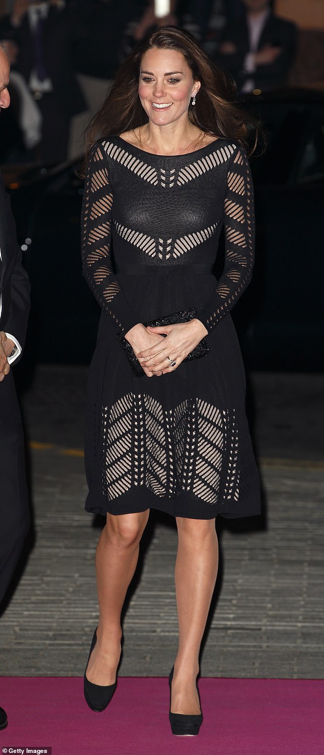 Kate debuted the Temperley London 'Emblem' flared dress at the Action on Addiction gala in October 2014, when she was pregnant with George