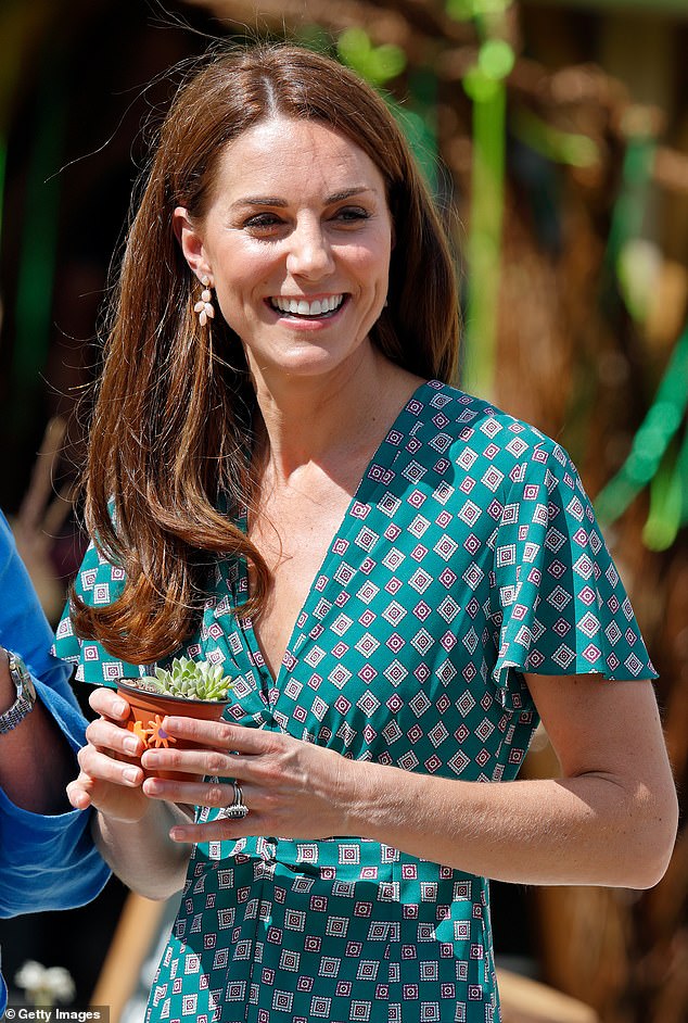 In July 2019, Kate wore Accessorize's budget-friendly 'Polly' petal earrings, featuring pink gem details resembling blooms
