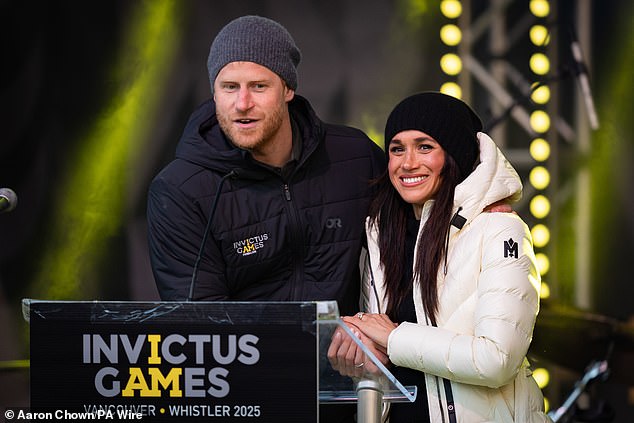 The Duke and Duchess of Sussex at the Invictus Games in Whistler, Canada, on Monday