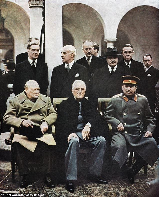 From left to right, Churchill, Roosevelt and Stalin at the Yalta conference in 1945
