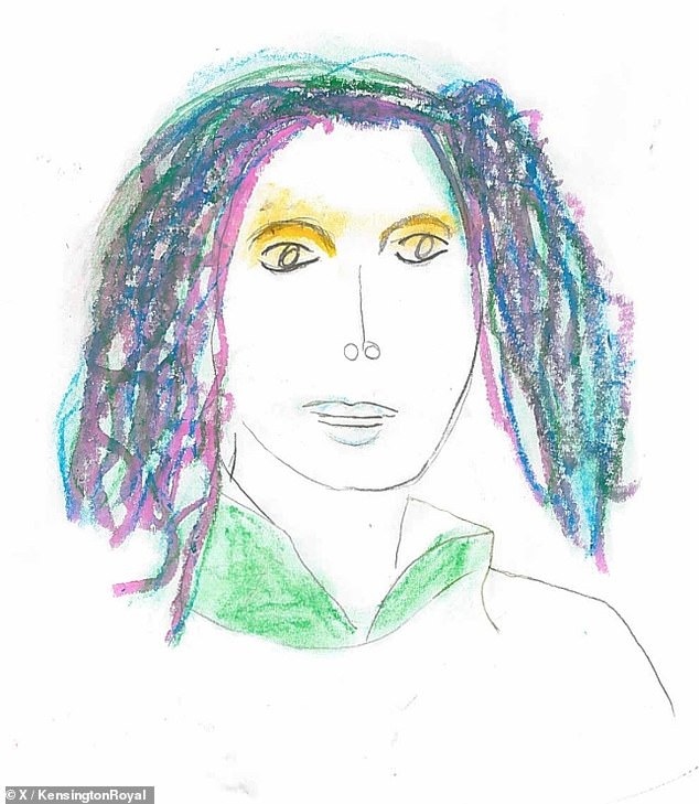 Pictured: one of the royal children's pieces of art that was shared in the Prince and Princess of Wales' heartwarming X post