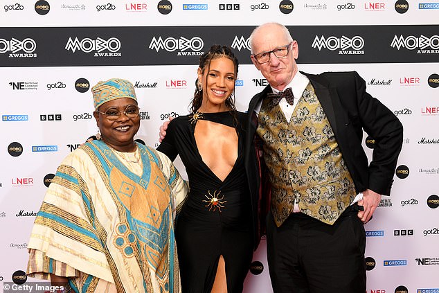 She was joined in front of the paparazzi by none other than her mum and dad. She took along her father Nigel Hope and mother Adeline ¿Ady¿ Nwosu, who opted for traditional Nigerian attire