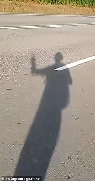 In the footage, Jlitakryan films his dancing shadow as he is moving his hips along to song 'Someday', with the lyrics 'don't give up, keep on moving on, it's going to be alright' ringing out in the background