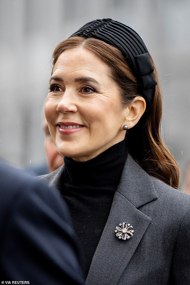 Queen Mary looked typically chic for the formal outing on Monday, February 24