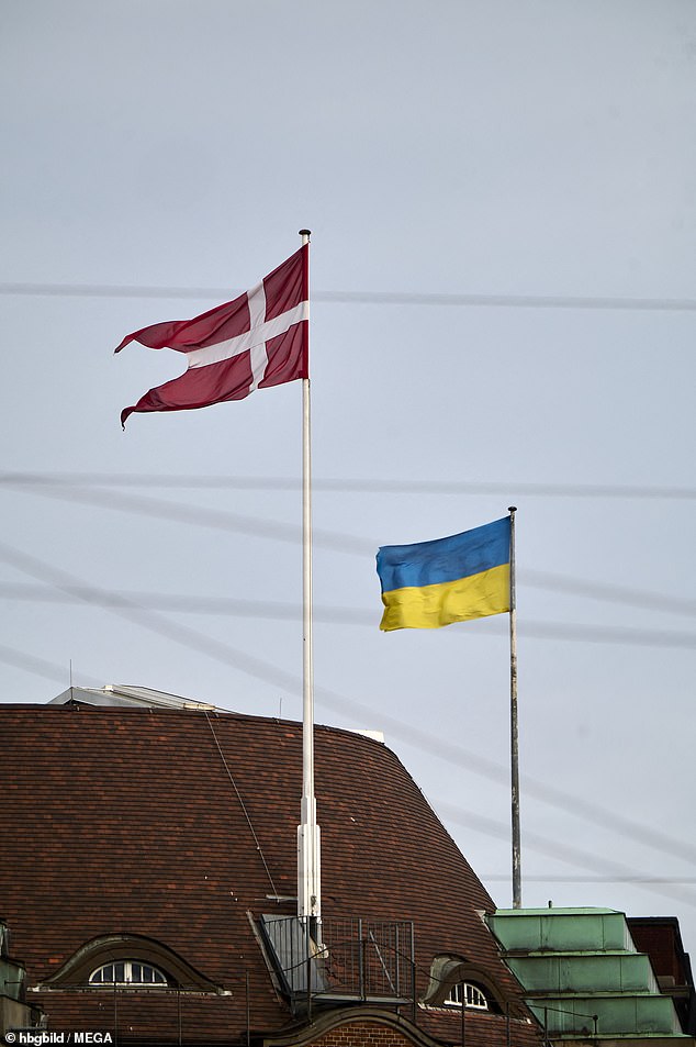 The Ukrainian flag was flying high alongside the Danish one in Copenhagen today