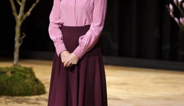 Queen Mary of Denmark stunned today as she presented awards held at the Black Diamond venue in Copenhagen (pictured)