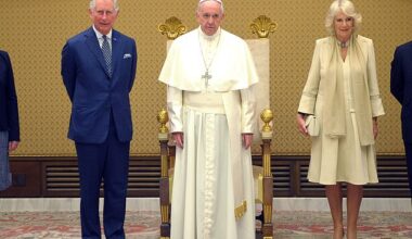 The then Prince Charles and Camilla with the Pope in 2017. King Charles  and Camilla¿s visit to the Holy See in early April might be problematical given Pope Francis ¿s indisposition