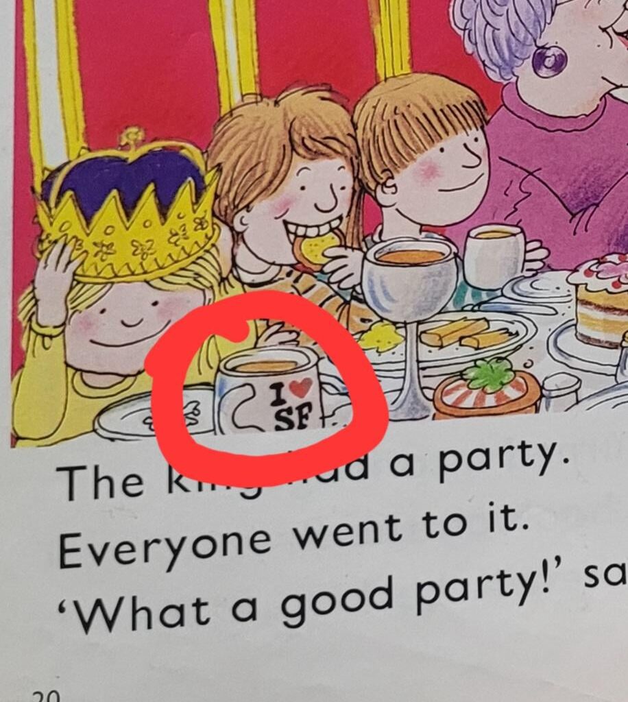 Child's doing reading homework and noticed this.