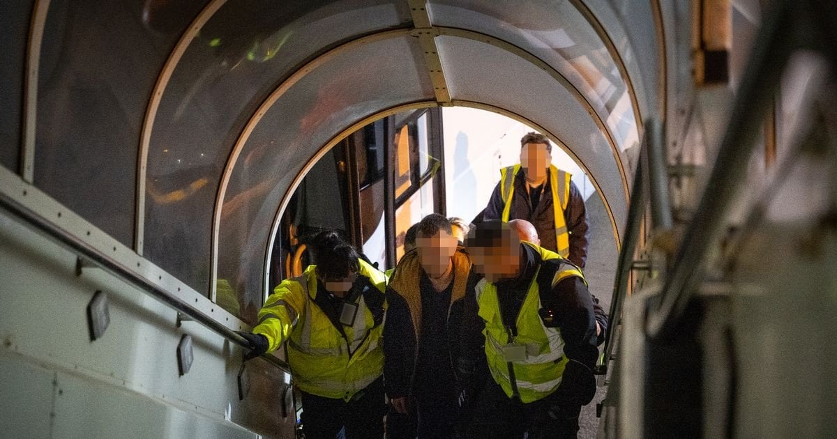 Backlash after pictures emerge of migrants being forced onto flights as deportations rise rapidly