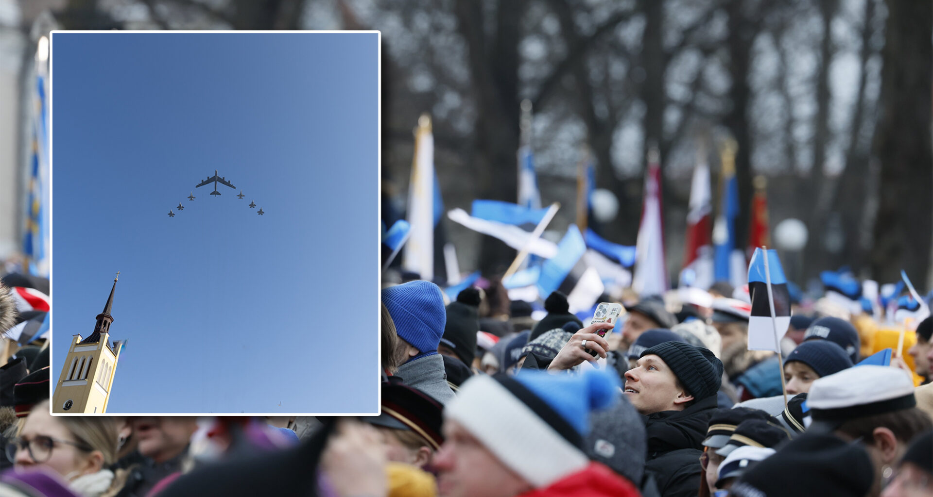 Estonian Independence Day Marked With B-52, F-35, and F/A-18 Flypast