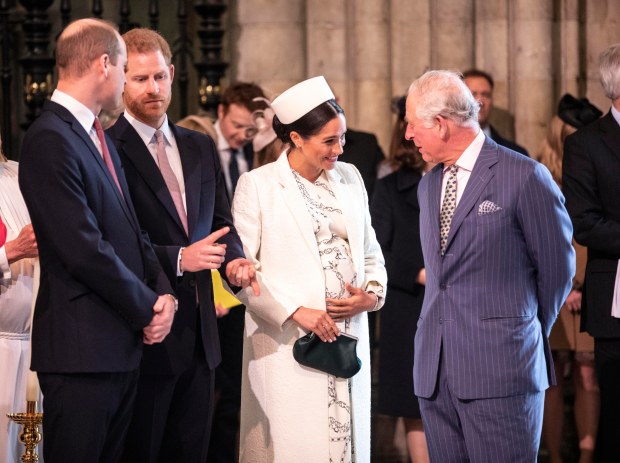Meghan, Duchess of Sussex talks with Prince Charles at the Westminster Abbey Commonwealth day service on March 11, 2019 in London, England. (Photo by Richard Pohle - WPA Pool/Getty Images)