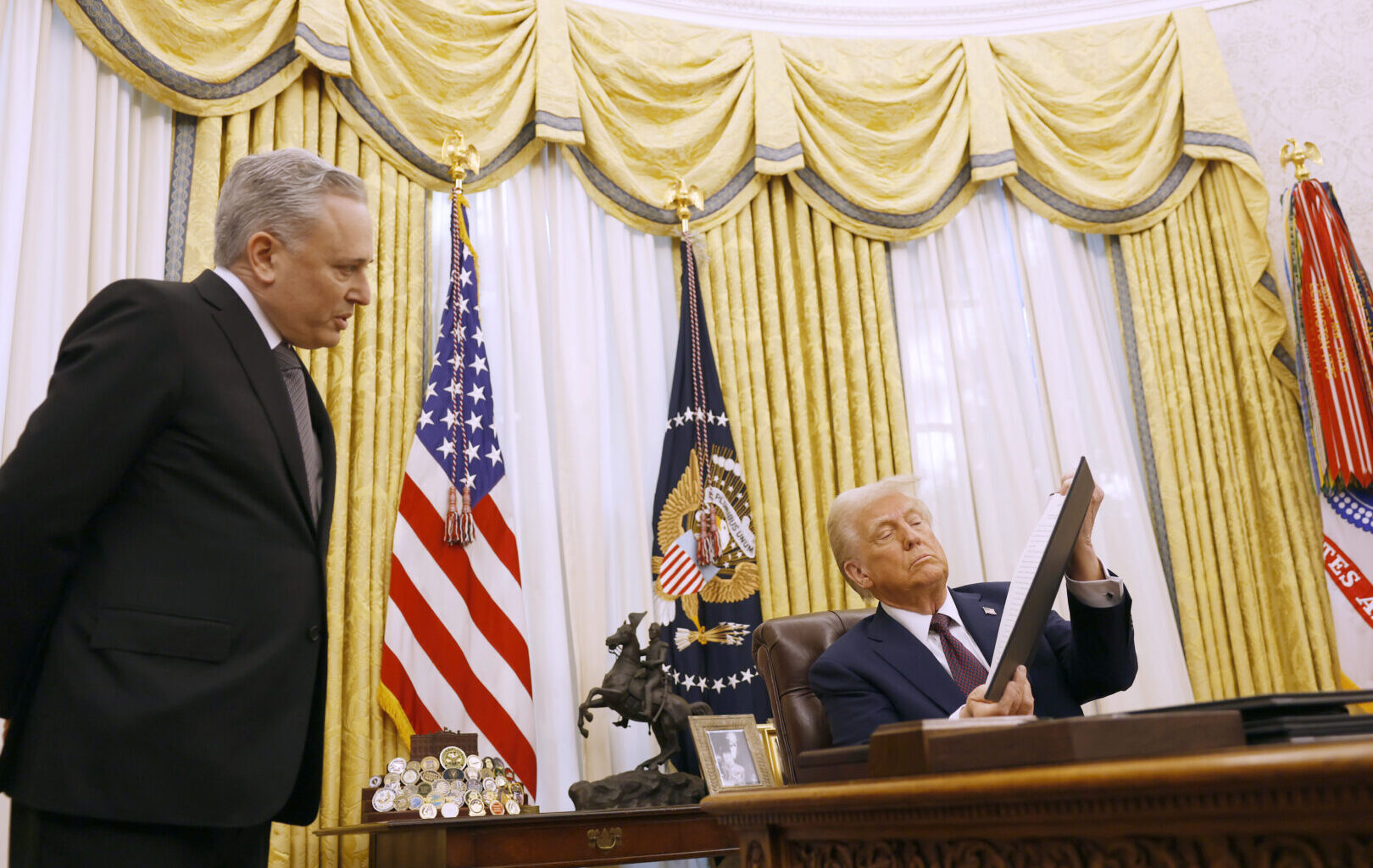 David Sacks is seen in the Oval Office on Jan. 23 with Trump, when he signed executive orders pertaining to issues including cryptocurrency and artificial intelligence.