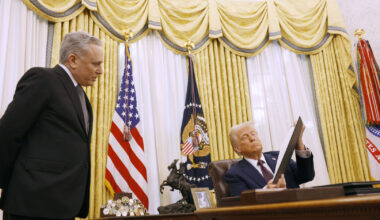 David Sacks is seen in the Oval Office on Jan. 23 with Trump, when he signed executive orders pertaining to issues including cryptocurrency and artificial intelligence.