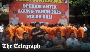 Three Britons detained ‘for smuggling kilo of cocaine into Bali’