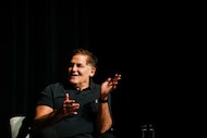 Businessman Mark Cuban speaks with Bill Gates to a sold-out audience about Gates’ new book...