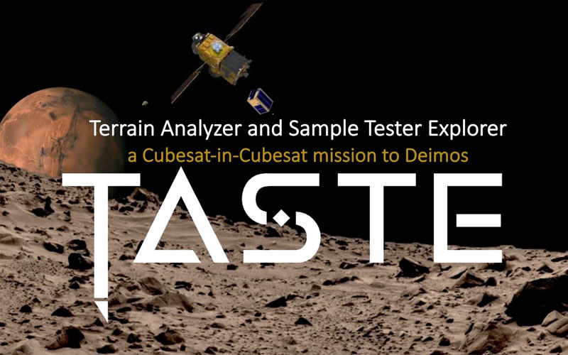 ASI has begun Phase B development of TASTE, a CubeSat mission that will explore the Martian moon Deimos with an orbiter and a small lander.
