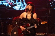 Rosegarden Funeral Party frontwoman Leah Lane looked like a punk prom queen during the...