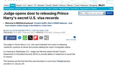 Judge opens door to releasing Prince Harry's secret U.S. visa records