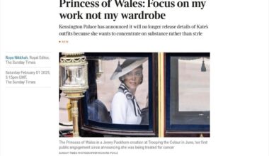 Princess of Wales: Focus on my work not my wardrobe