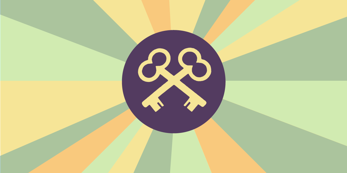 encryption keys on sun beam background