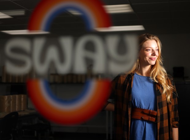 Sway co-founder and CEO Julia Marsh in her company lab on Wednesday, Nov. 27, 2024, in San Leandro, Calif. Bay Area startup, Sway the Future, is producing a plastic alternative out of seaweed. (Aric Crabb/Bay Area News Group)