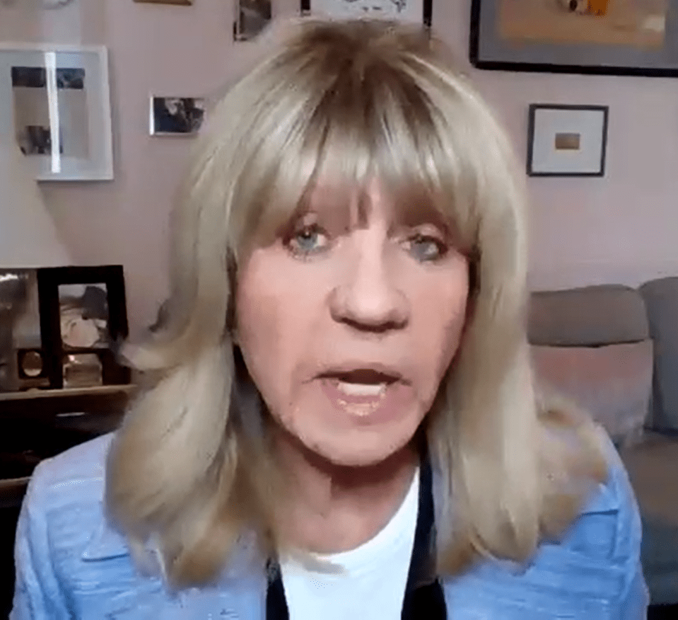 Screenshot of a woman speaking.