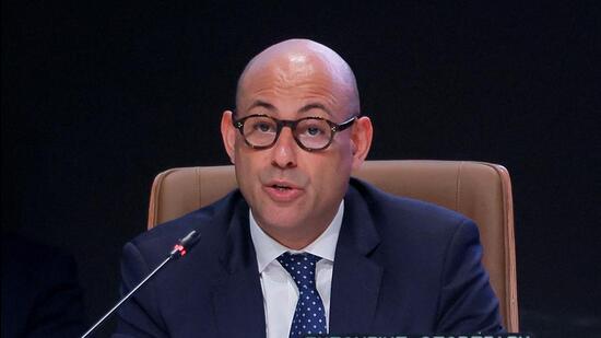 Simon Stiell, Executive Secretary of UNFCCC speaks during a closing plenary meeting at the COP29 United Nations Climate Change Conference, in Baku, Azerbaijan, on Nov 24, 2024 (REUTERS)