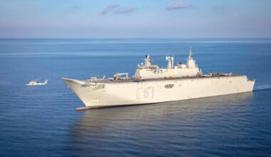 Spanish aircraft carrier Juan Carlos I docks in Piraeus for NATO exercise