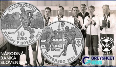 enlarged image for Slovakia. Silver Collector Coins Mark 100th Anniversary of First European Ice Hockey Championships
