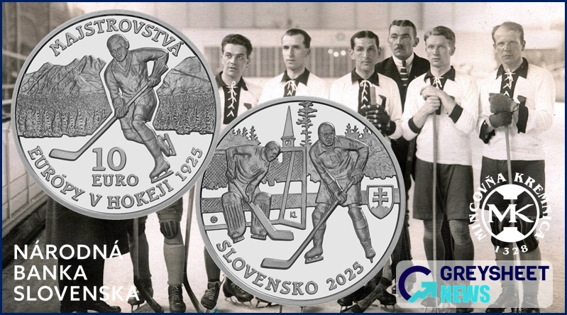 enlarged image for Slovakia. Silver Collector Coins Mark 100th Anniversary of First European Ice Hockey Championships