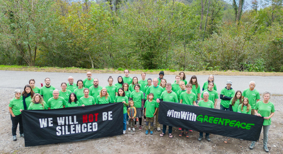 Global Week of Action: Solidarity against Energy Transfer's Lawsuit in Ticino. © Maksym Zaika / Greenpeace
