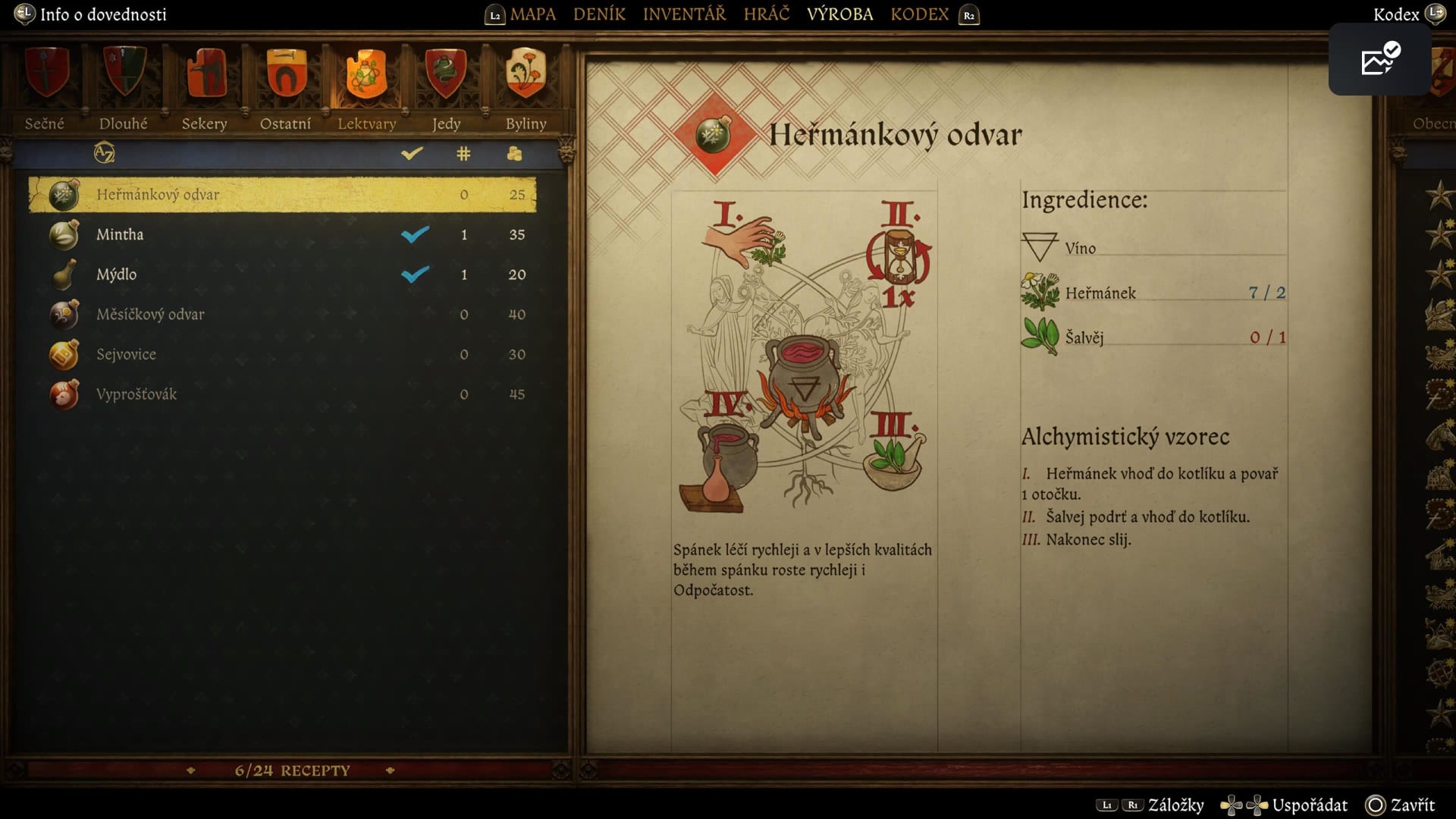 Novinkou v Kingdom Come: Deliverance II je příprava mýdla či kování.