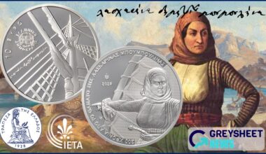 enlarged image for Greece. New Silver Proof Coins Remember Bicentenary Anniversary of Heroine of Independence