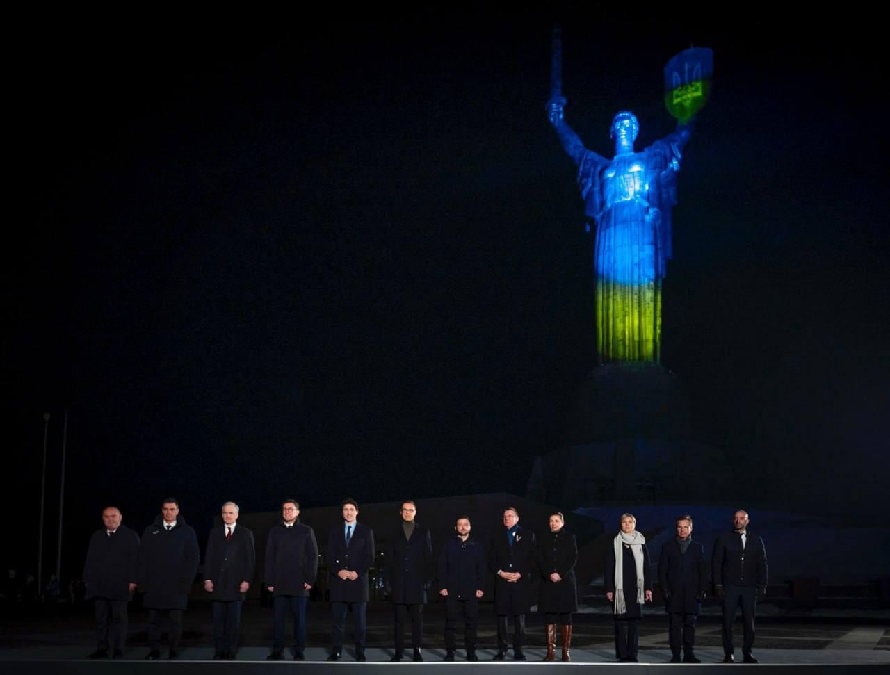 Justin Trudeau and EU leaders in Kyiv